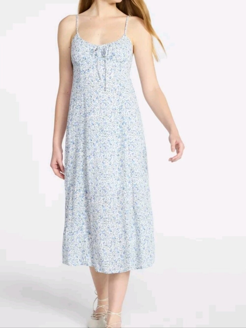 Light Blue Floral Maxi Skirt - Women